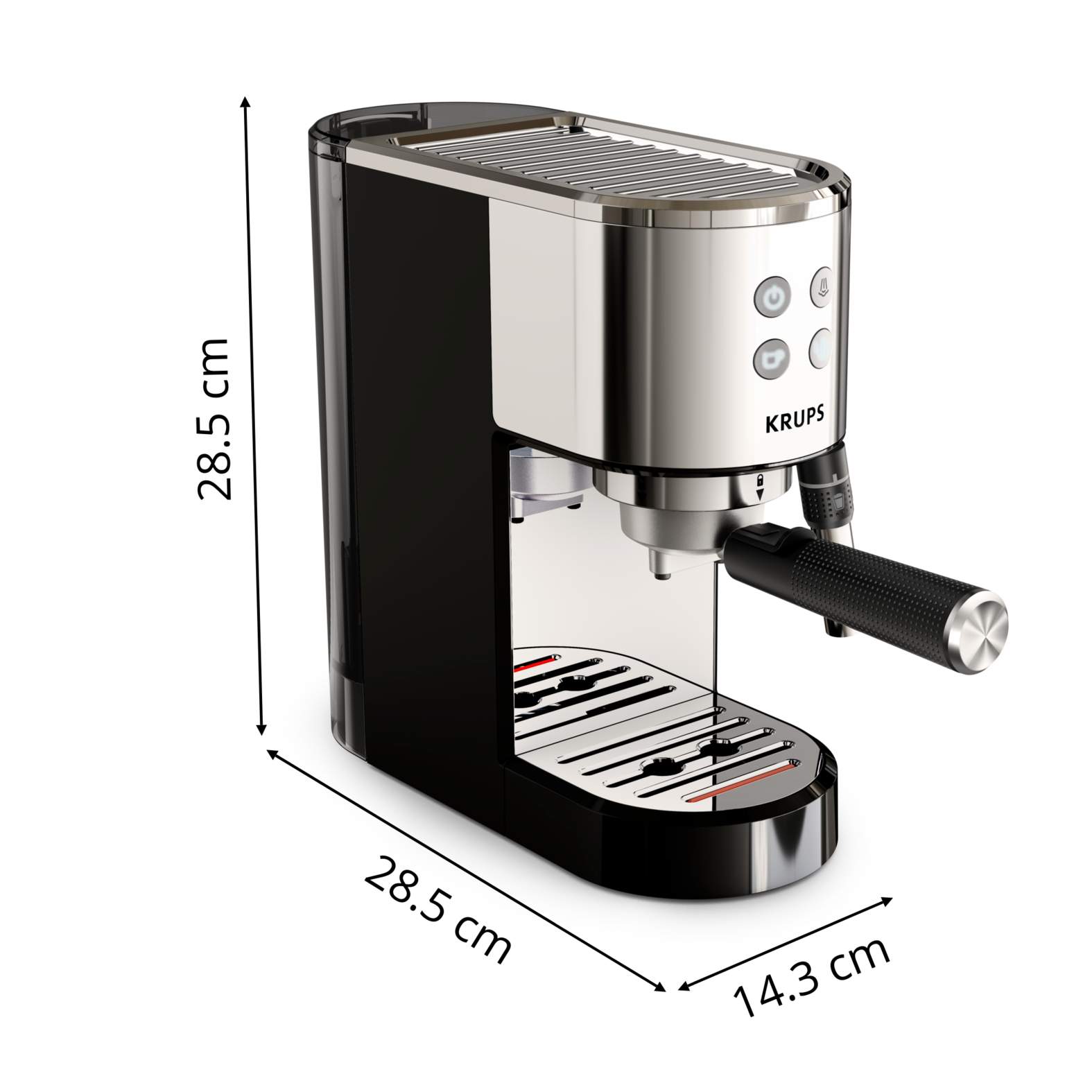 Cafetera Espresso Virtuoso Steam & Pump XP444C10/BA0 Krups8#Plata