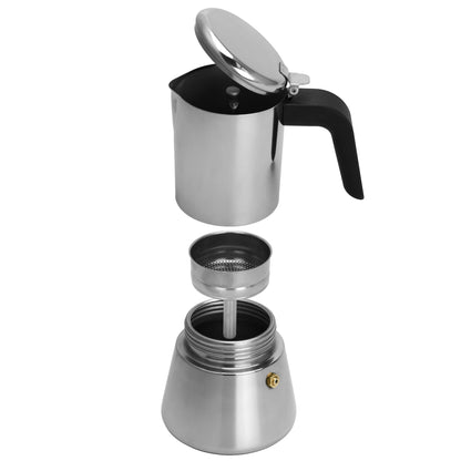 Cafetera Italiana Geyser Acero 300 ml Fissman2#acero