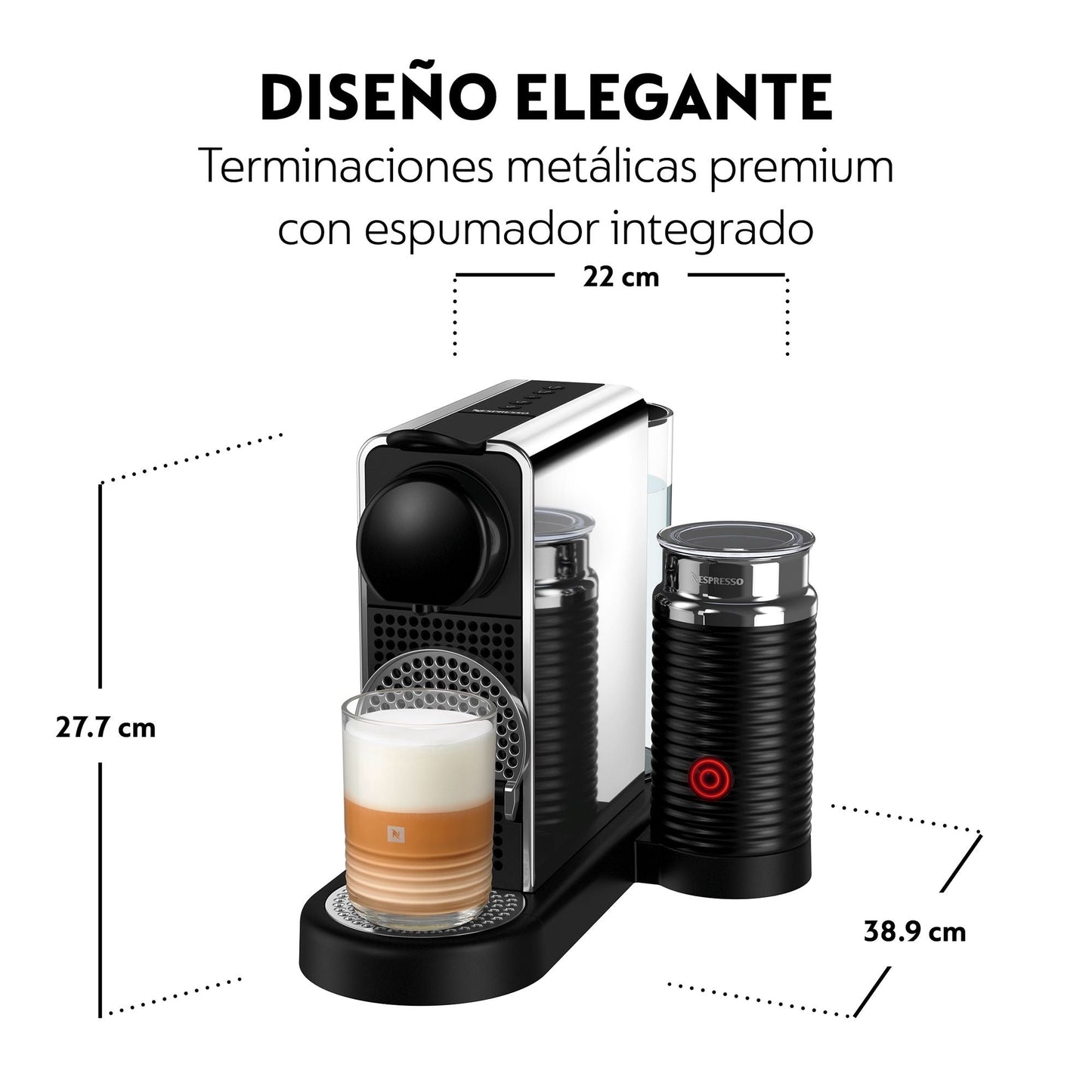 Cafetera Nespresso Citiz & Milk Platinum-Cafeteras de Cápsulas