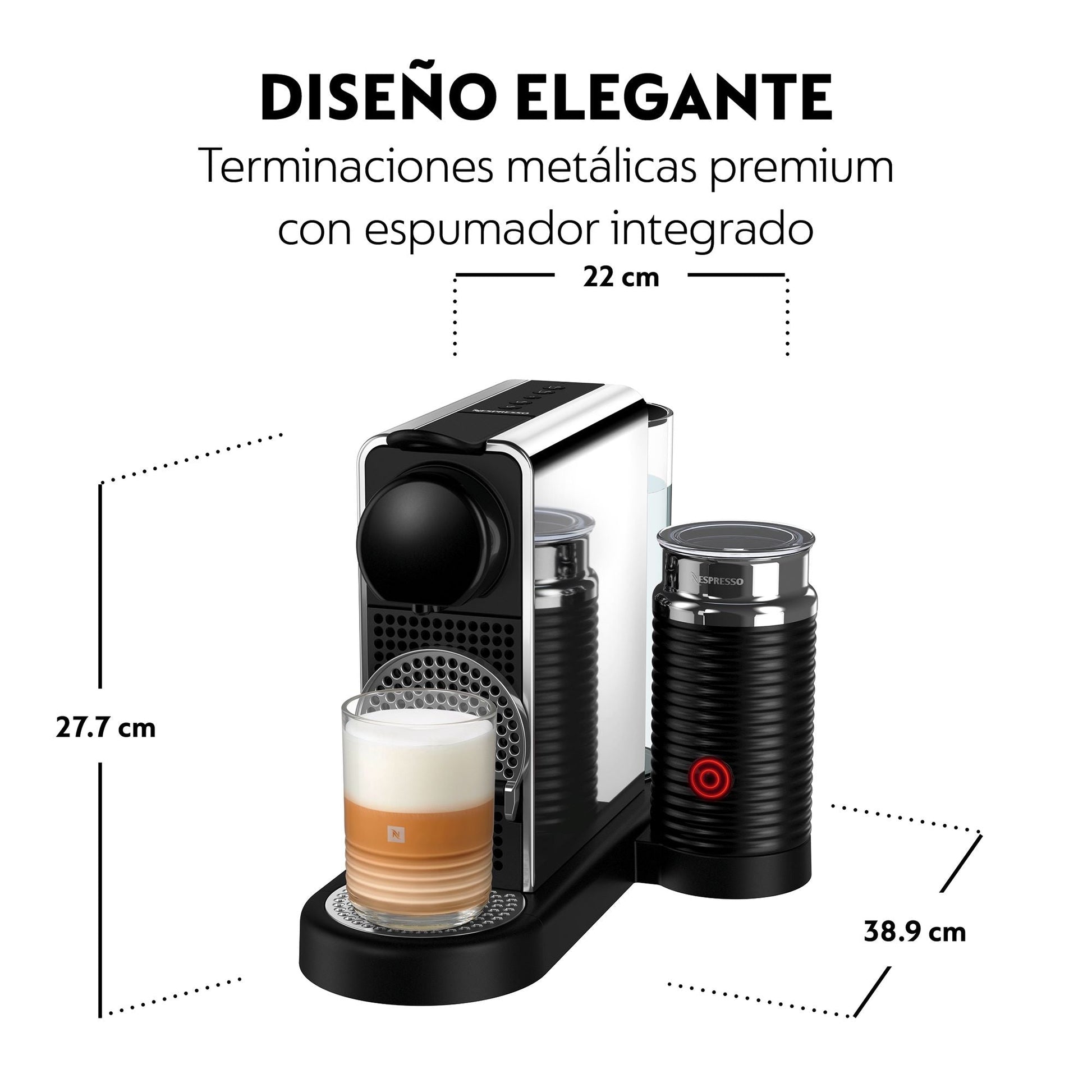 Cafetera Nespresso Citiz & Milk Platinum-Cafeteras de Cápsulas