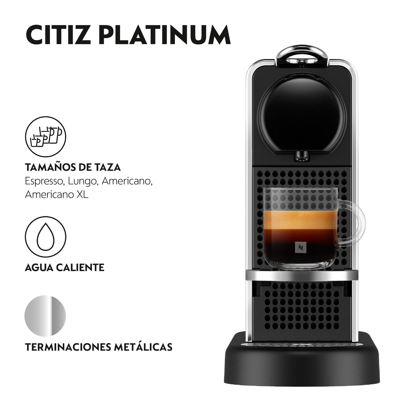 Cafetera Nespresso Citiz Platinum-Cafeteras de Cápsulas