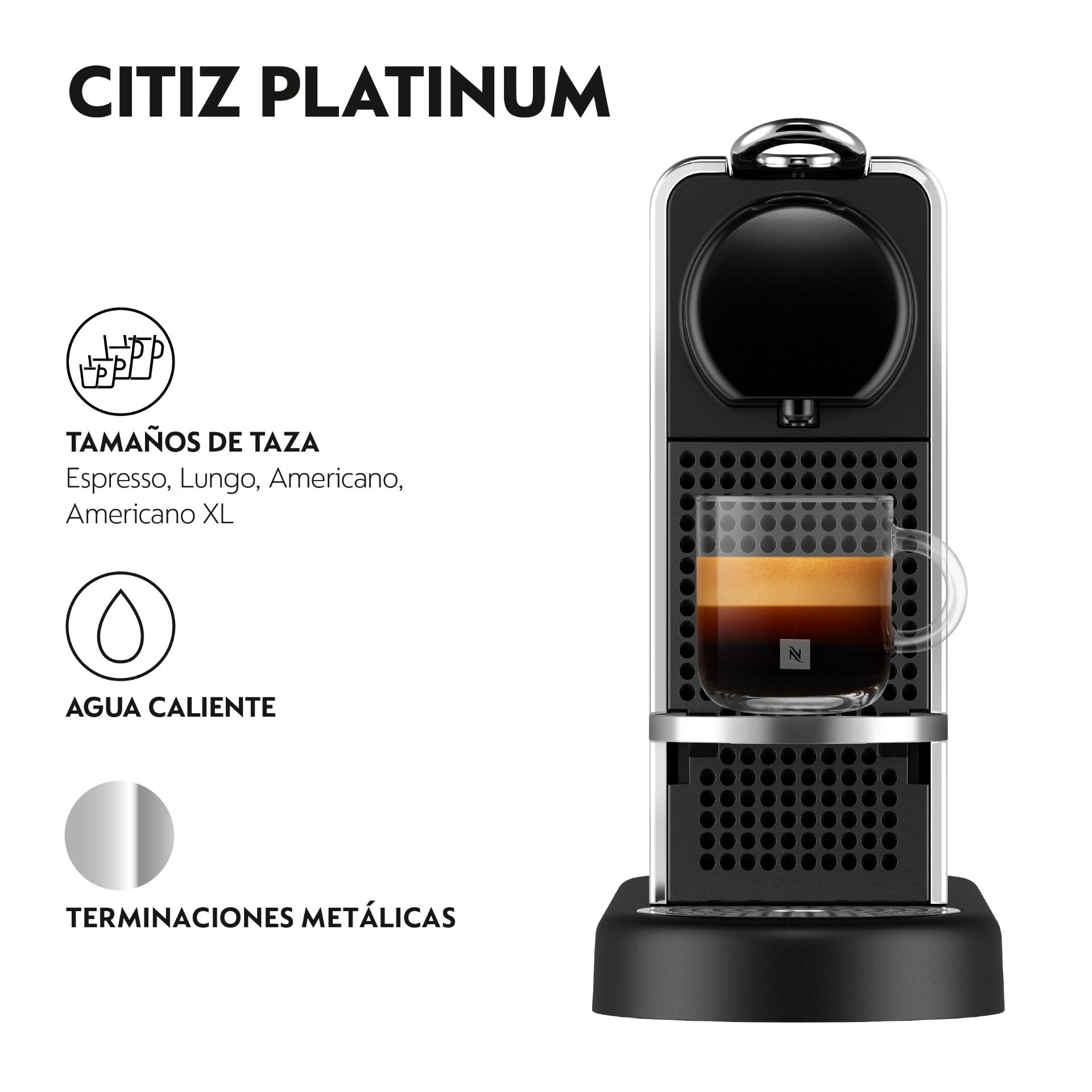 Cafetera Nespresso Citiz Platinum-Cafeteras de Cápsulas