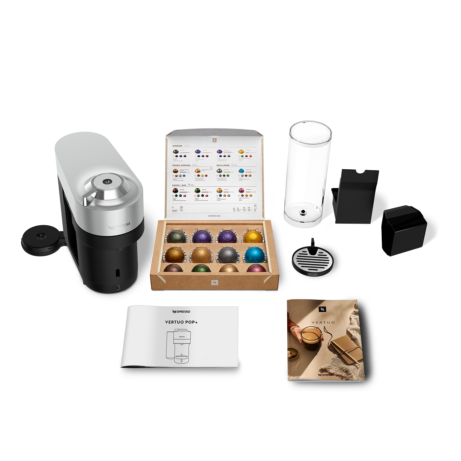 Cafetera Nespresso Vertuo Pop+ Silver-Cafeteras de Cápsulas