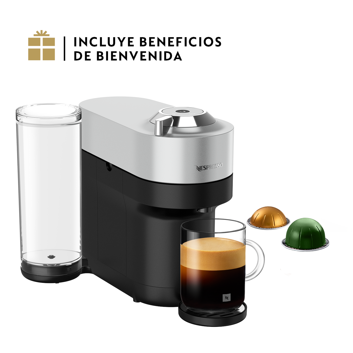 Cafetera Nespresso Vertuo Pop+ Silver-Cafeteras de Cápsulas