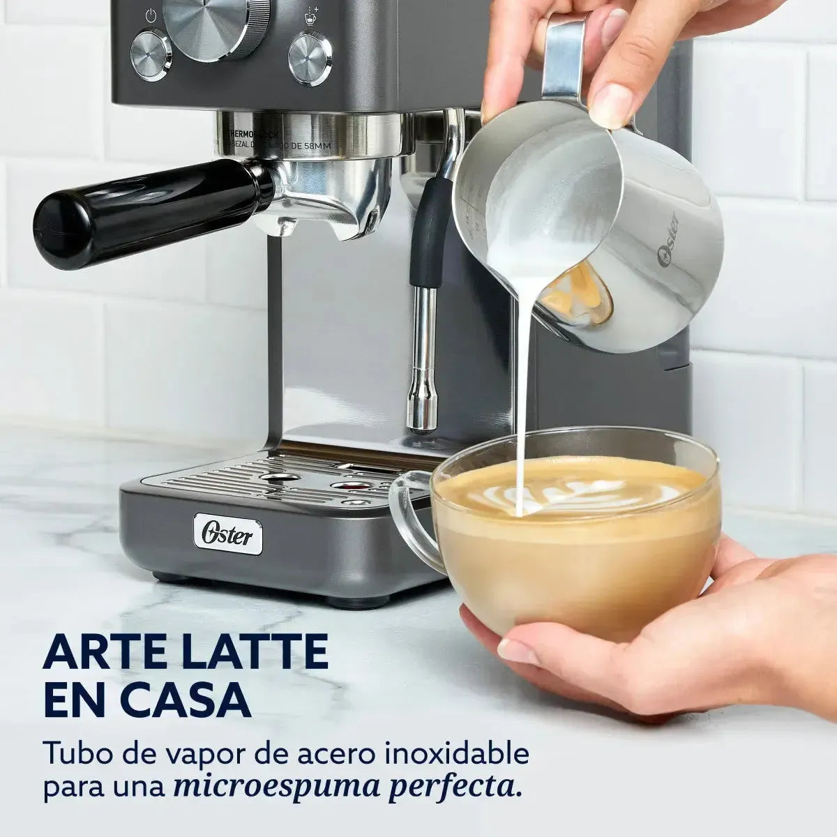 Cafetera Perfect Brew Bomba Italiana 15 Bar Bvstem7201 Gris Oster-Cafeteras Espresso
