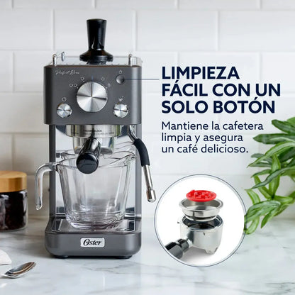 Cafetera Perfect Brew Bomba Italiana 15 Bar Bvstem7201 Gris Oster-Cafeteras Espresso