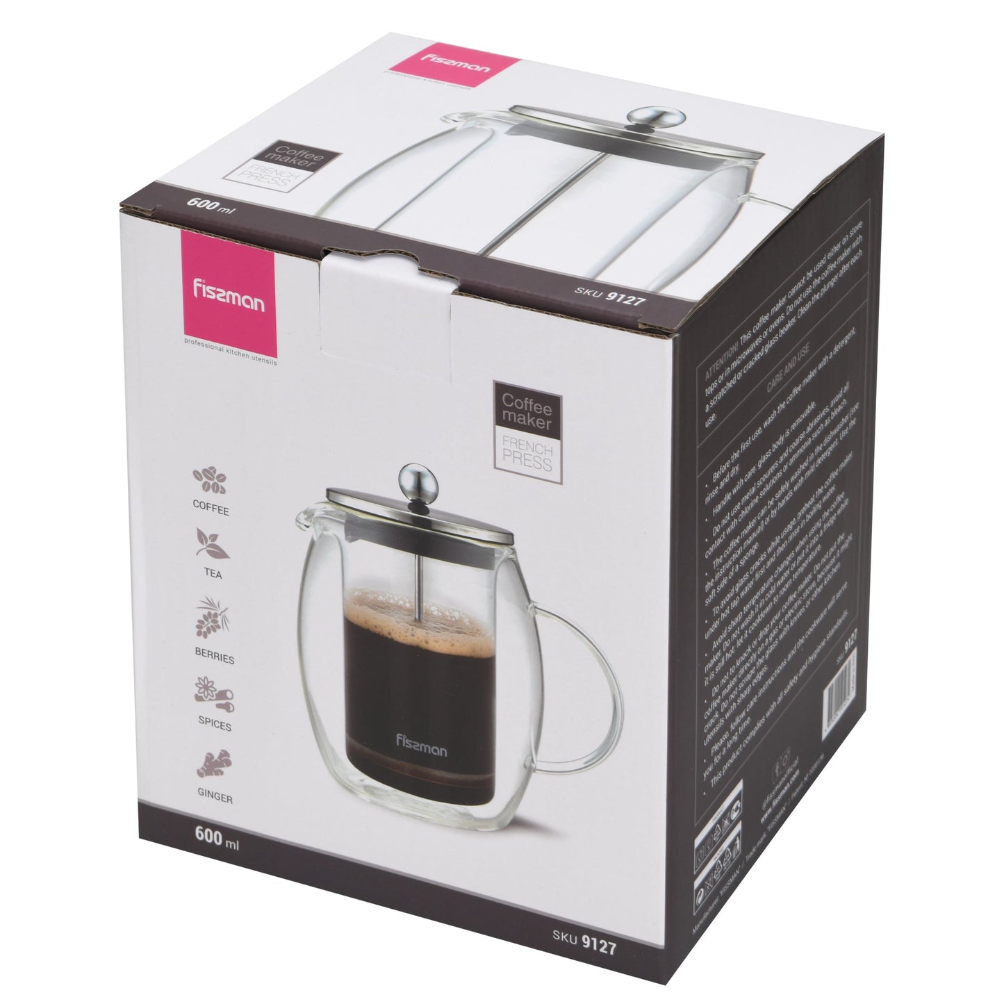 Cafetera Prensa Francesa 600 ml Fissman5#Sin color