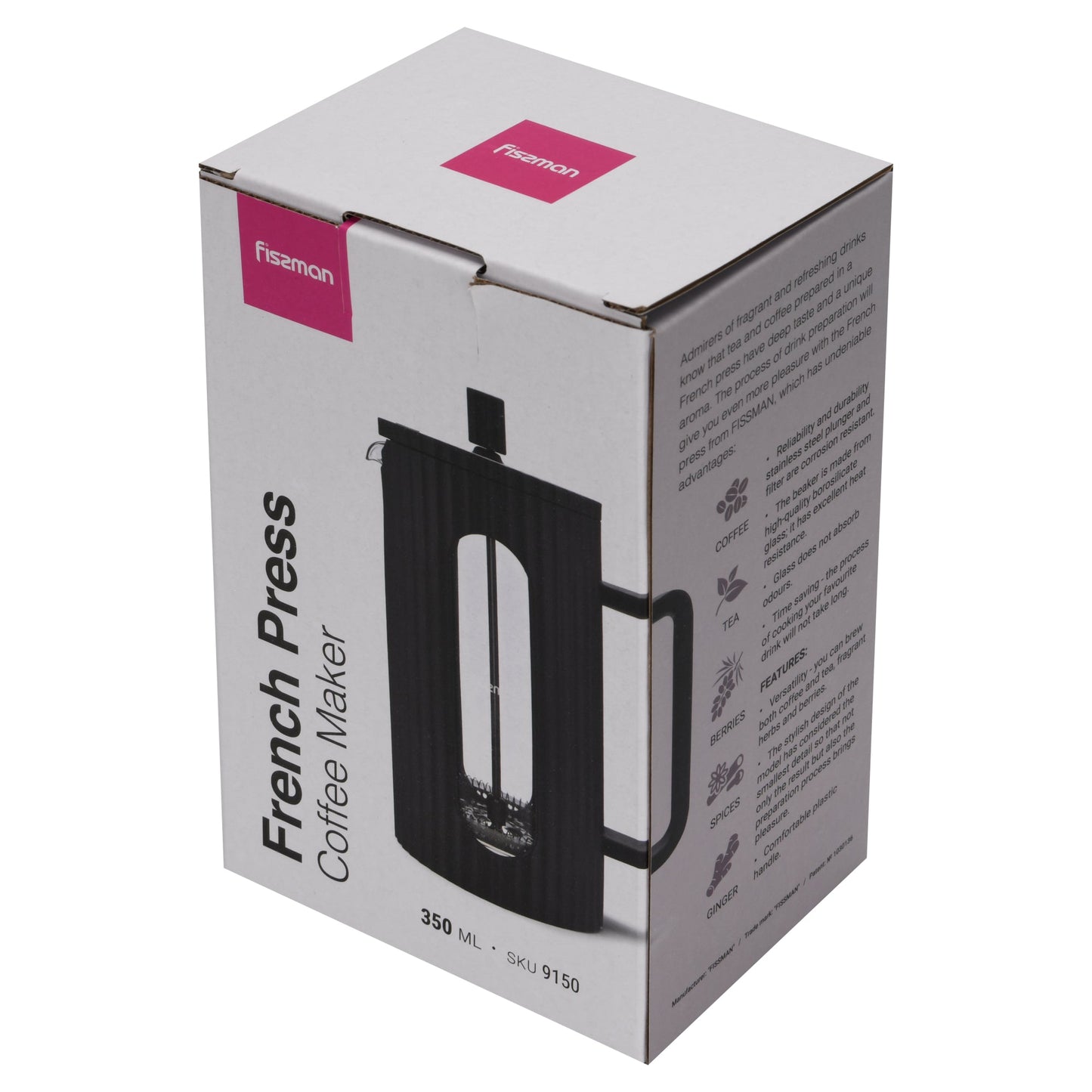 Cafetera Prensa Francesa La Negra 350 ml Fissman7#Negro