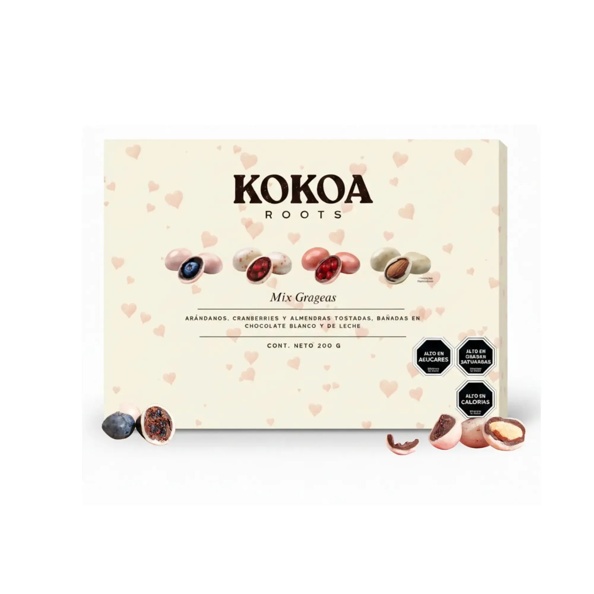 Caja Grageas de chocolate mix de 4 sabores 200g Kokoa Roots-Gourmet