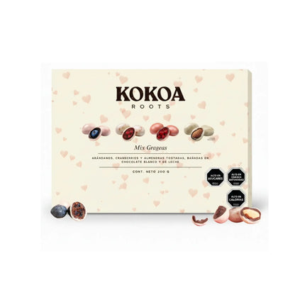 Caja Grageas de chocolate mix de 4 sabores 200g Kokoa Roots-Gourmet