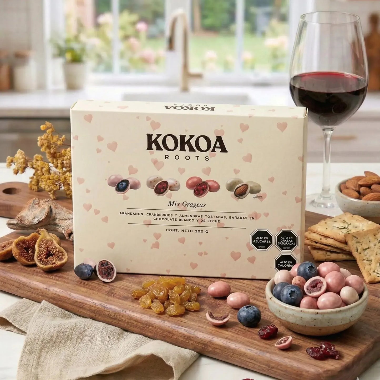 Caja Grageas de chocolate mix de 4 sabores 200g Kokoa Roots-Gourmet