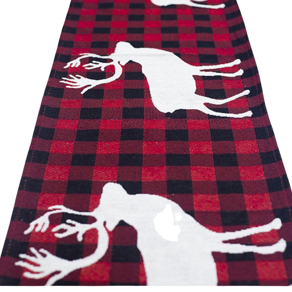 Camino de Mesa Navideño Arces blancos 180 cm x 35 cm Bohemik3#Rojo