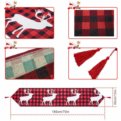 Camino de Mesa Reno Blanco Bohemik4#rojo