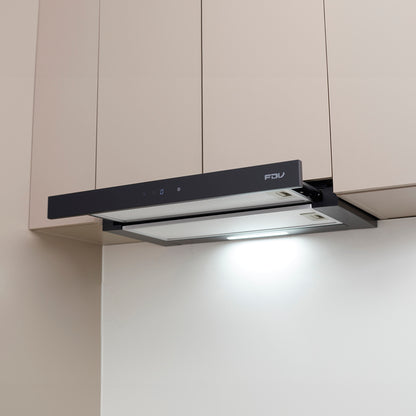 Campana Bajo Mueble City Black Touch 60 cm 452 m3/h FDV - Caja Dañada-Campanas Bajo Mueble