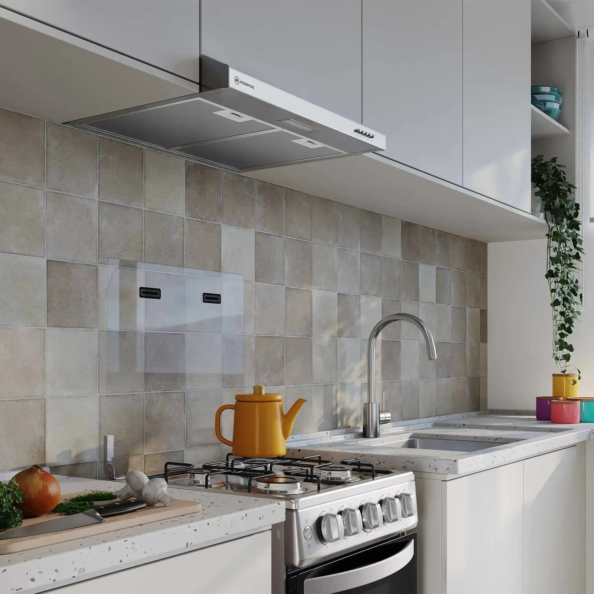 Campana de Cocina Extractora 60cm Gran Poder Succión DM6SS Mademsa-Campanas Bajo Mueble