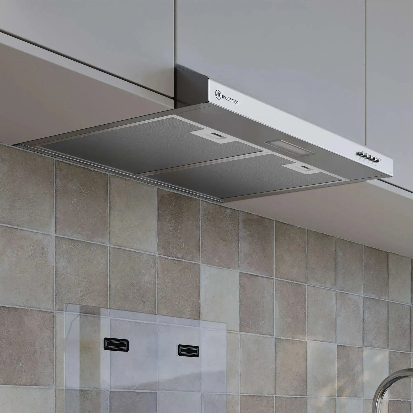 Campana de Cocina Extractora 60cm Gran Poder Succión DM6SS Mademsa-Campanas Bajo Mueble