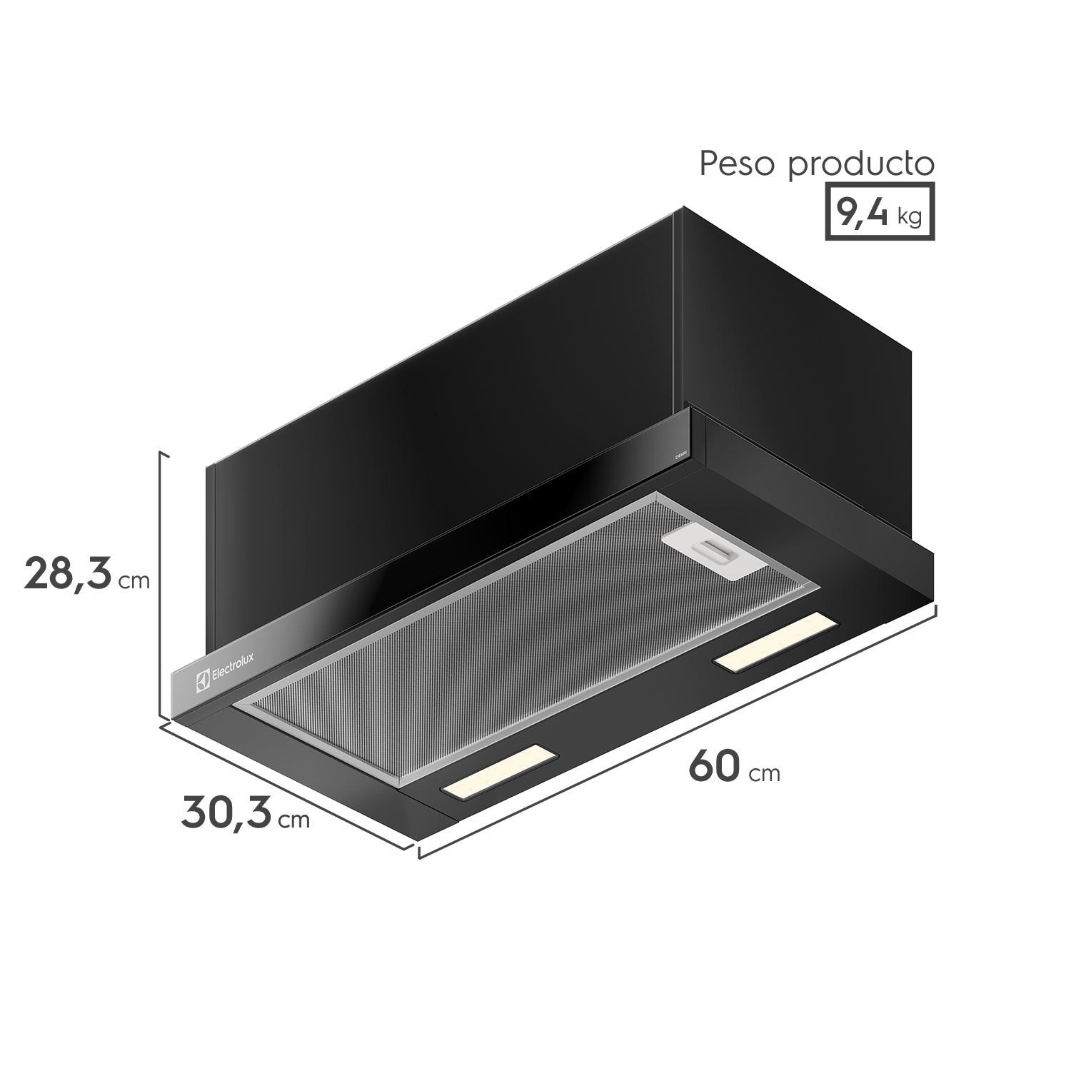 Campana de Cocina Extractora Retráctil 60cm DE6RI Electrolux4#Negro