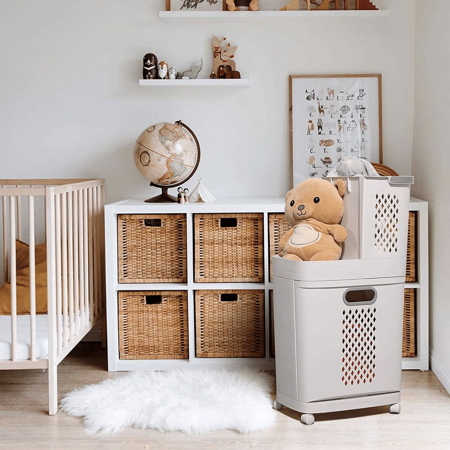 Canasto De Lavandería Desmontable Con Ruedas Santú Home & Deco6#Blanco