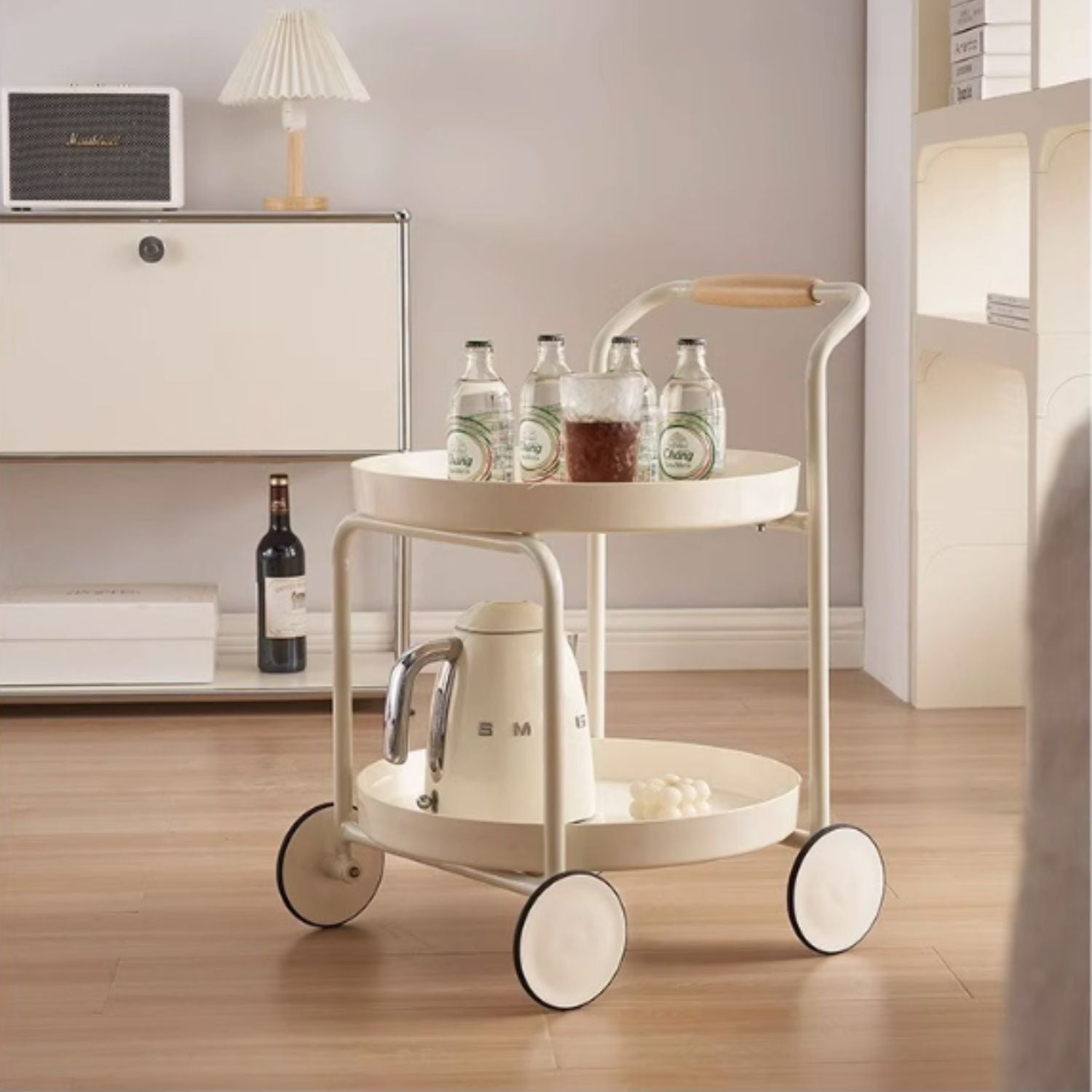 Carro Bar Vintage 2 Pisos con Ruedas Santú Home & Deco3#Beige