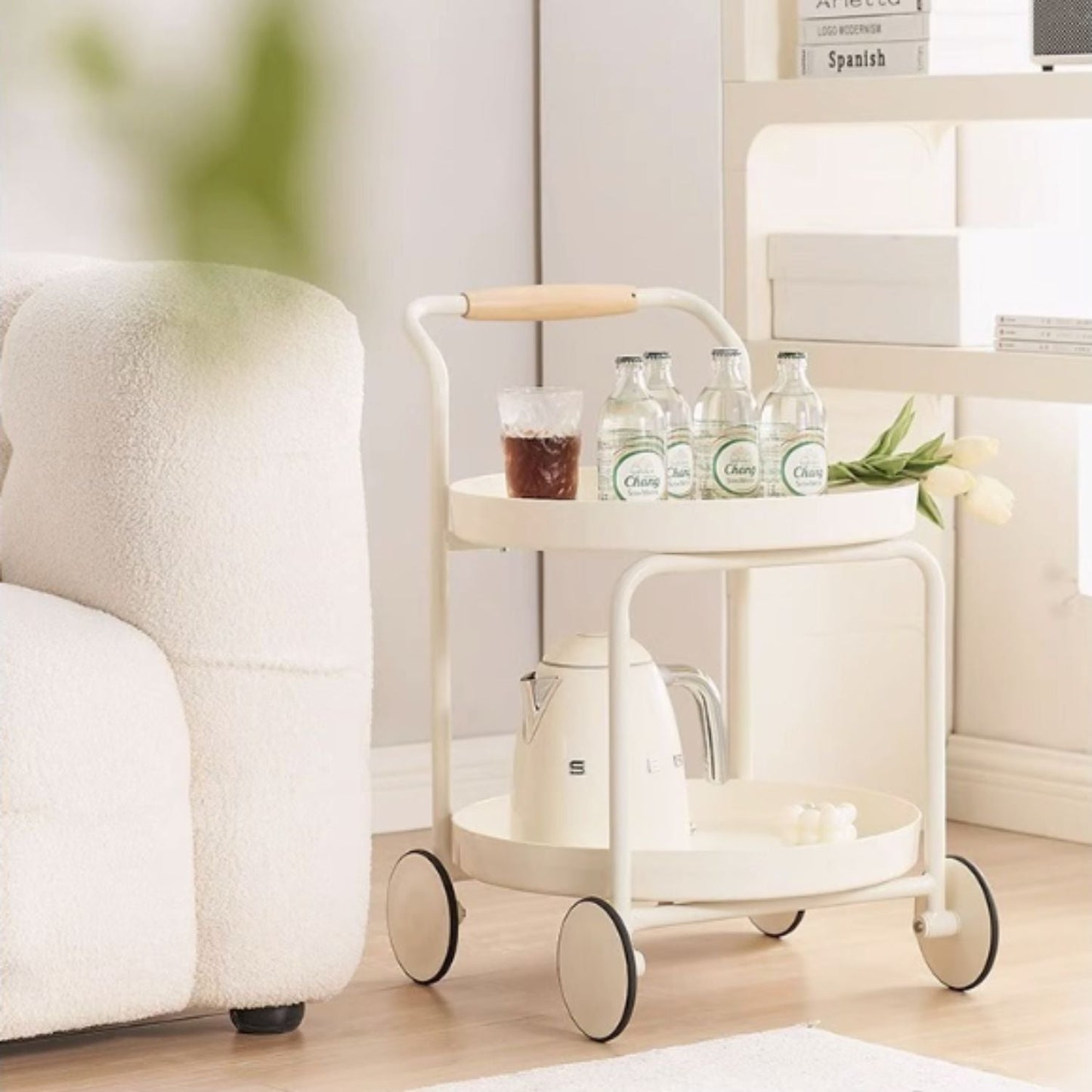 Carro Bar Vintage 2 Pisos con Ruedas Santú Home & Deco5#Beige