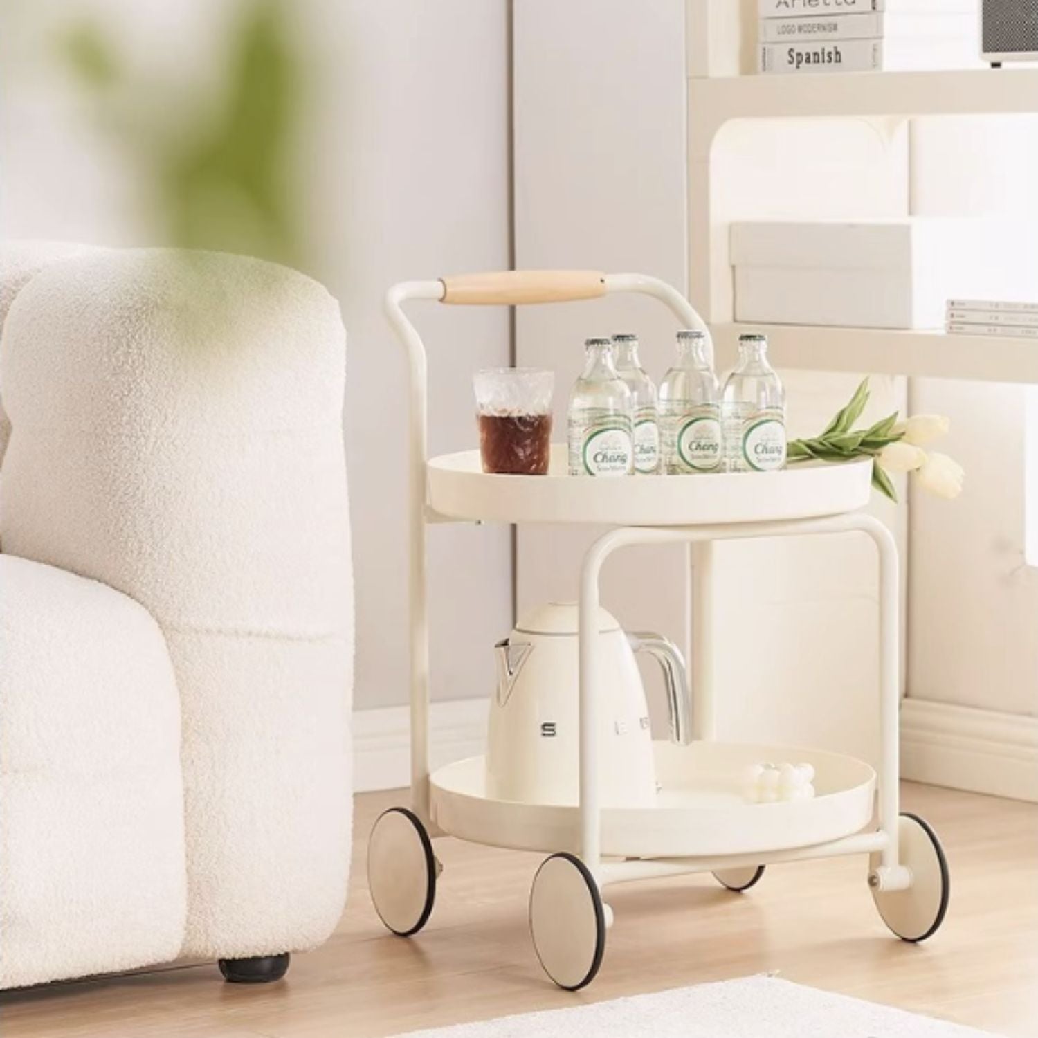 Carro Bar Vintage 2 Pisos con Ruedas Santú Home & Deco5#Beige