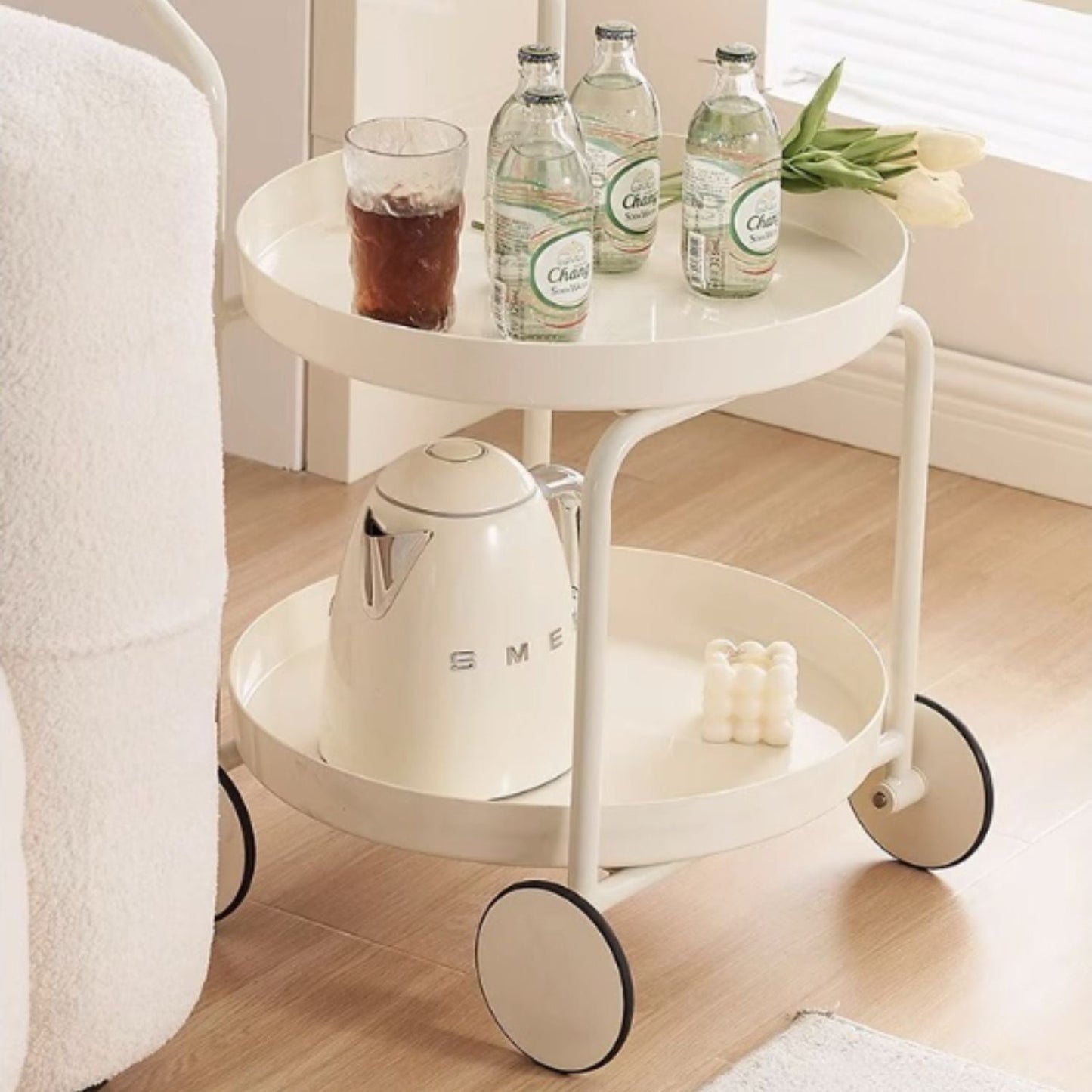 Carro Bar Vintage 2 Pisos con Ruedas Santú Home & Deco6#Beige