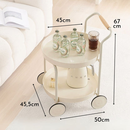 Carro Bar Vintage 2 Pisos con Ruedas Santú Home & Deco9#Beige