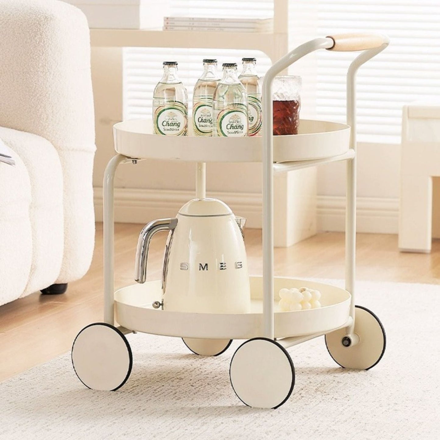 Carro Bar Vintage 2 Pisos con Ruedas Santú Home & Deco1#Beige