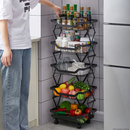 Carro Organizador Plegable De 5 Niveles Santú Home & Deco3#Negro