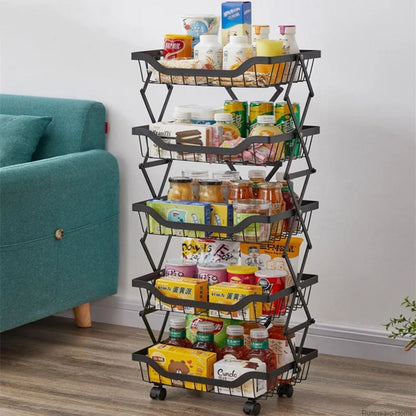 Carro Organizador Plegable De 5 Niveles Santú Home & Deco4#Negro