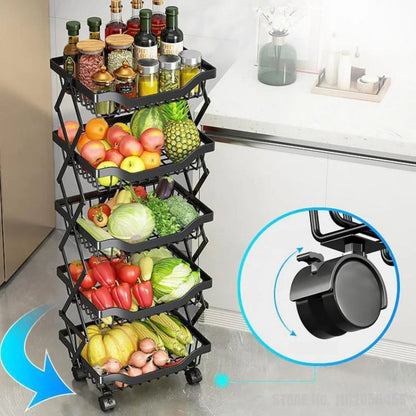 Carro Organizador Plegable De 5 Niveles Santú Home & Deco5#Negro