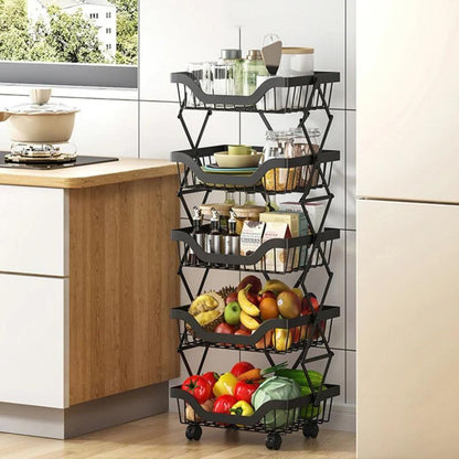 Carro Organizador Plegable De 5 Niveles Santú Home & Deco1#Negro