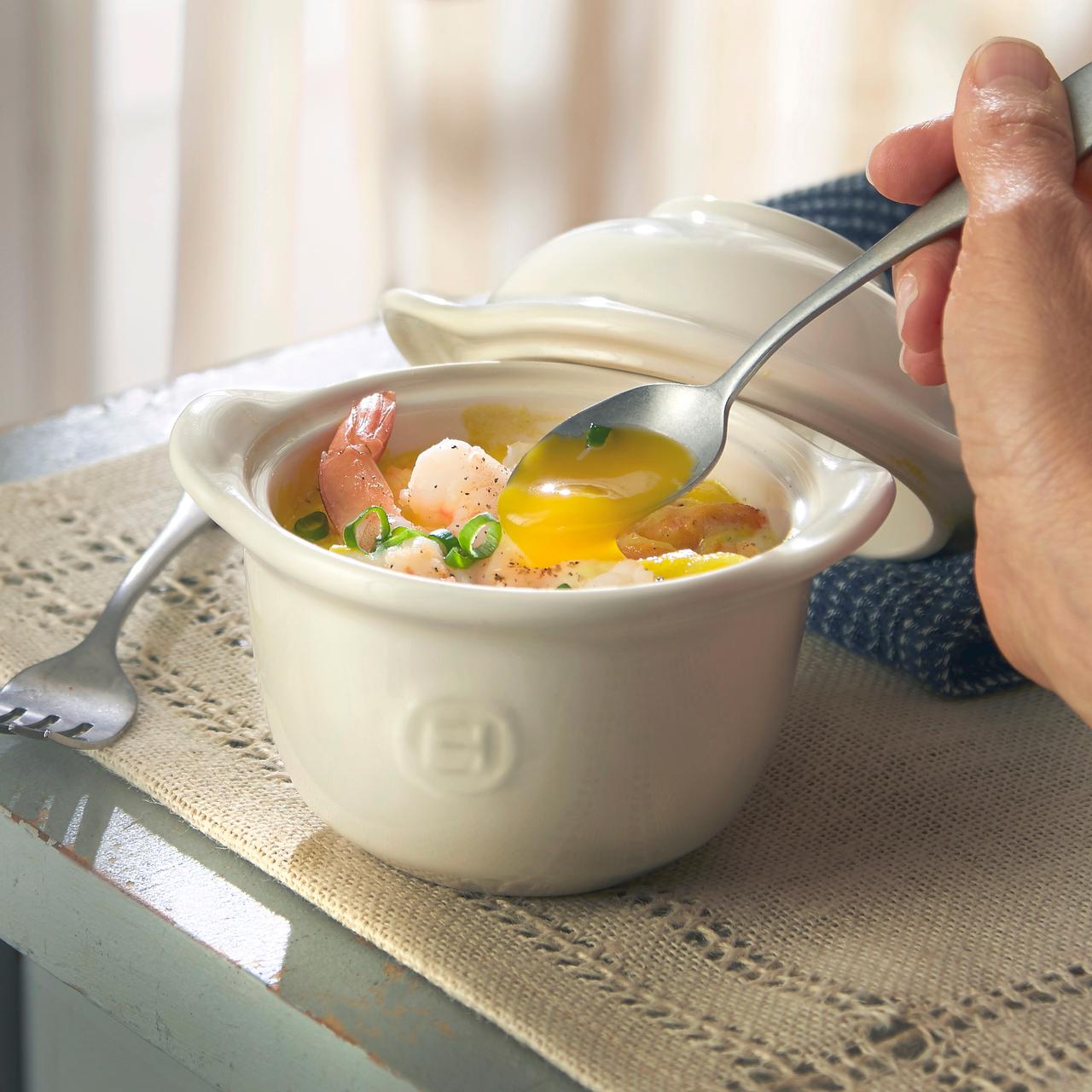 Cazuelita Para Huevos Crudo Emile Henry1#Beige