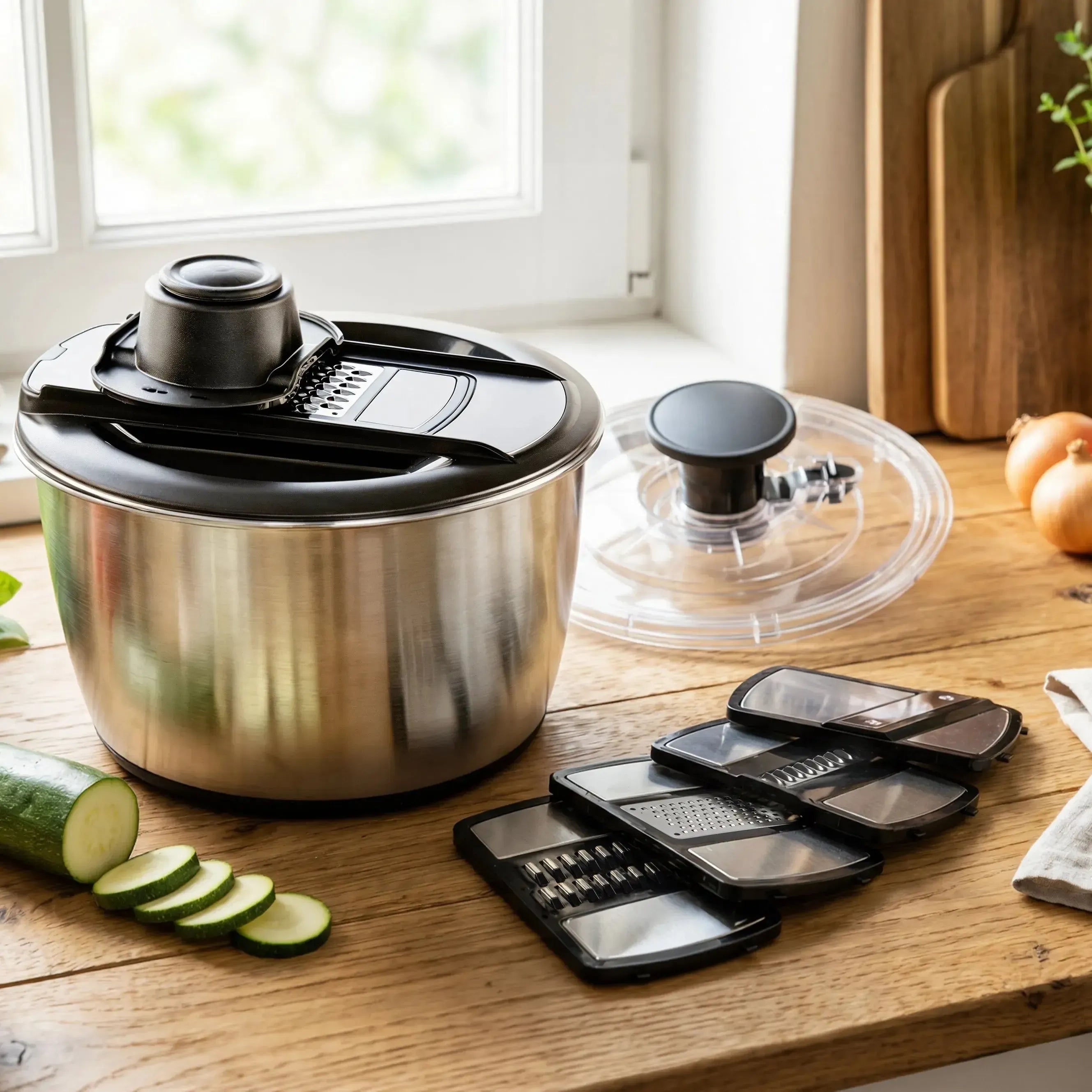Centrifugador y Mandolina para Verduras 5 Cuchillas Simple Cook-Mandolinas