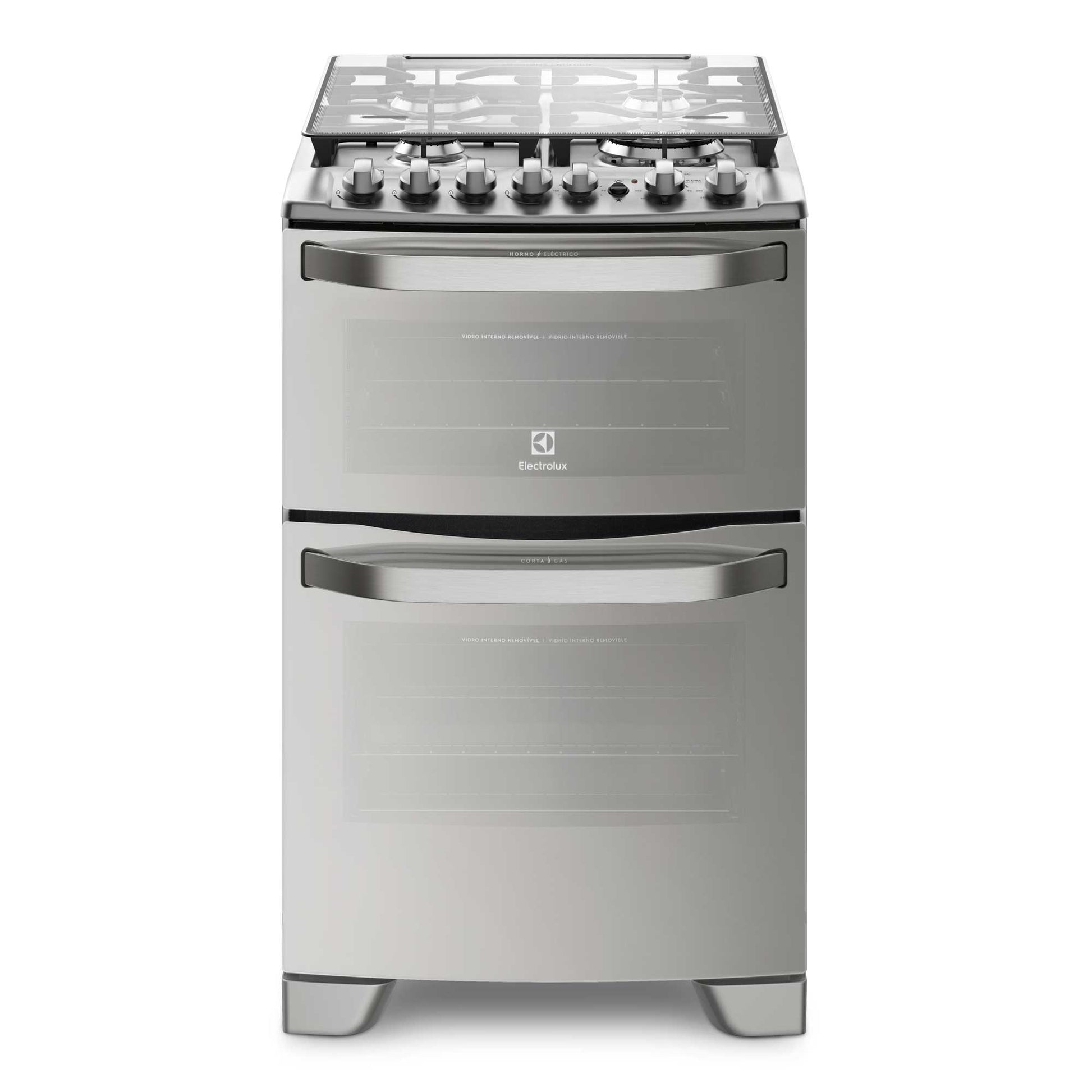 Cocina a Gas 4 Platos Doble Horno Triple Llama 56DXA Electrolux2#Inox