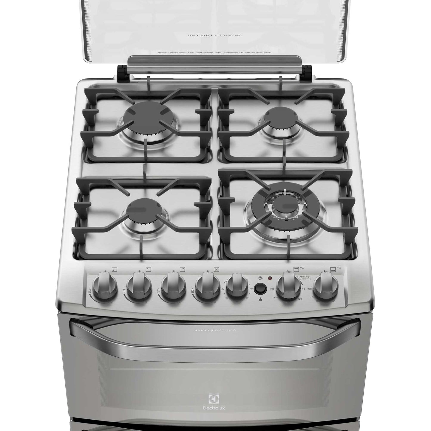 Cocina a Gas 4 Platos Doble Horno Triple Llama 56DXA Electrolux4#Inox