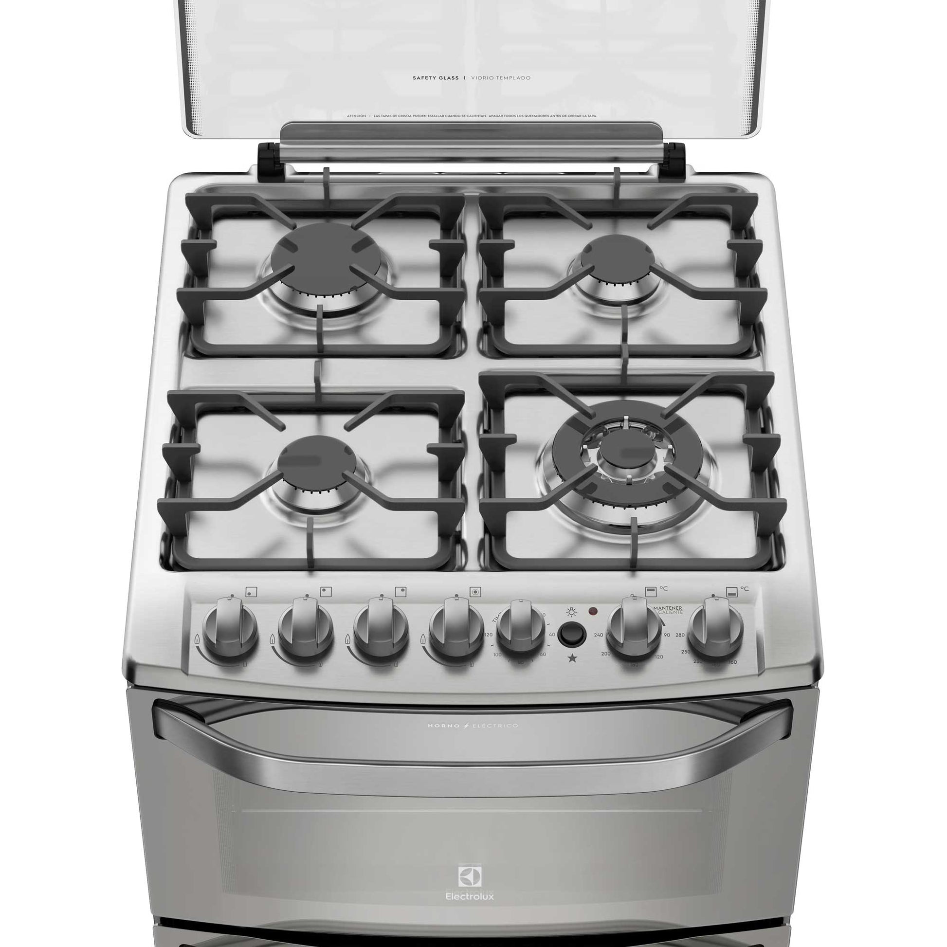 Cocina a Gas 4 Platos Doble Horno Triple Llama 56DXA Electrolux4#Inox