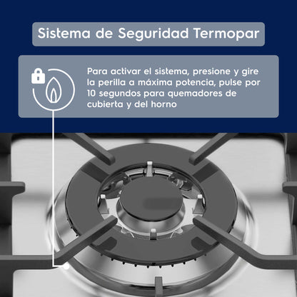 Cocina a Gas 4 Platos Doble Horno Triple Llama 56DXA Electrolux6#Inox