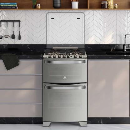 Cocina a Gas 4 Platos Doble Horno Triple Llama 56DXA Electrolux1#Inox