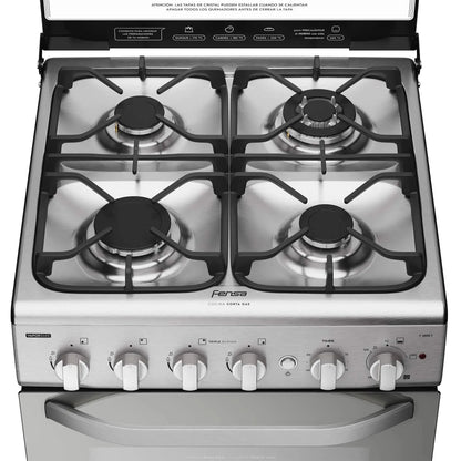 Cocina a Gas 4 Platos VaporBake Triple Llama F 2808 T Fensa5#Espejado