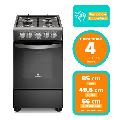 Cocina a Gas 4 Platos LimpiaFácil y Alambrón FM4IP Mademsa-Cocinas a Gas