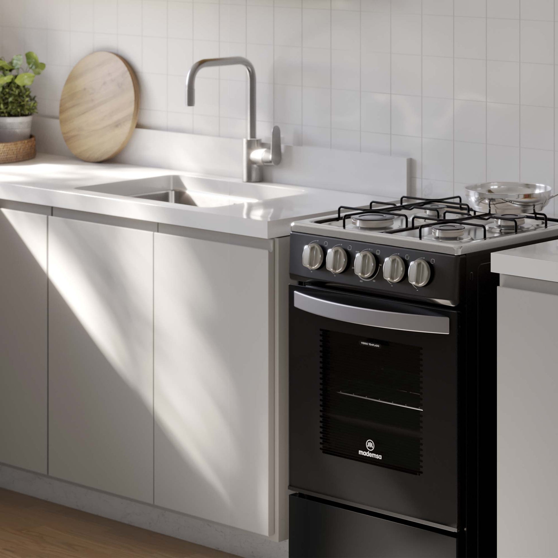 Cocina a Gas 4 Platos LimpiaFácil y Alambrón FM4IP Mademsa-Cocinas a Gas