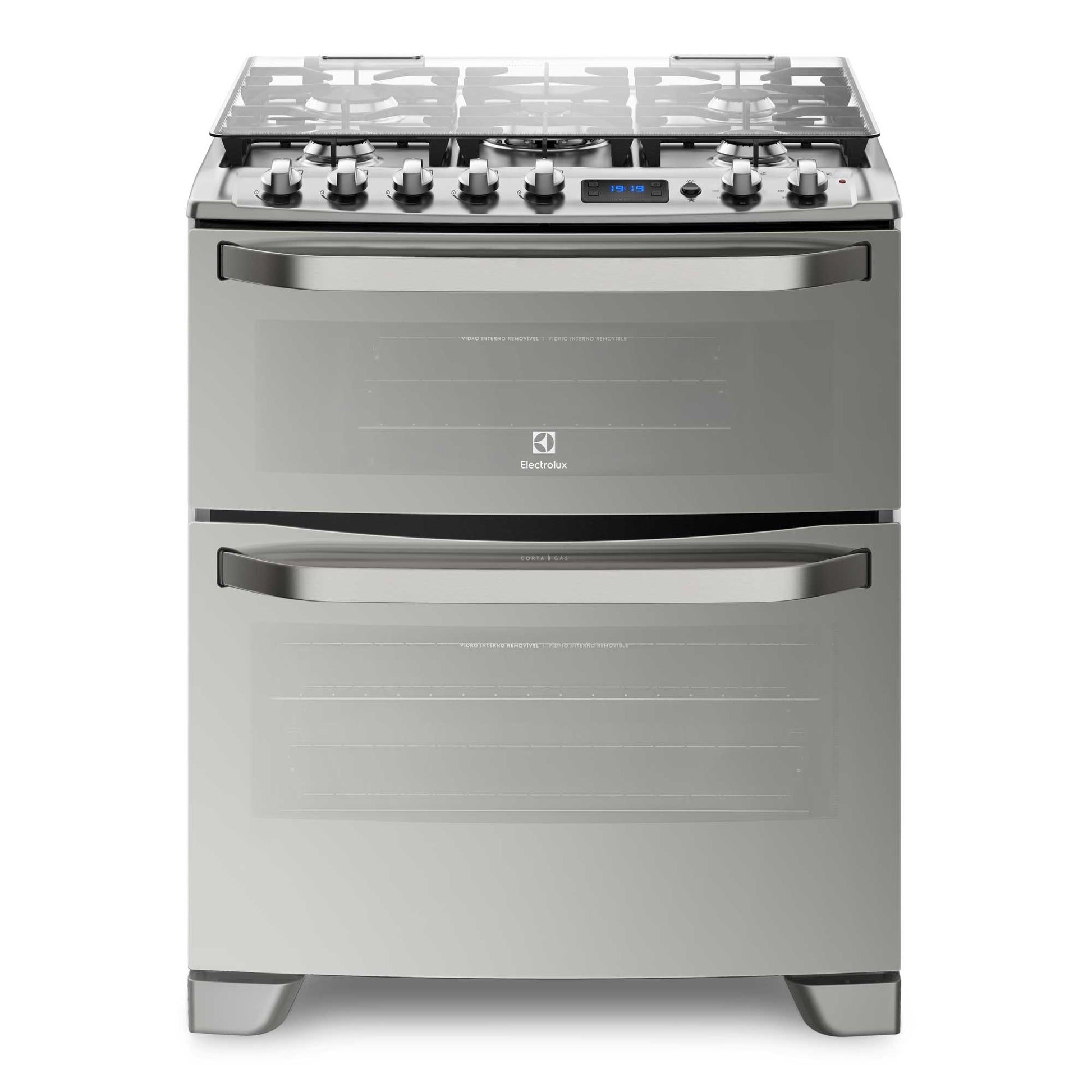Cocina a Gas 5 Platos Doble Horno Timer Digital 76DXA Electrolux6#Inox