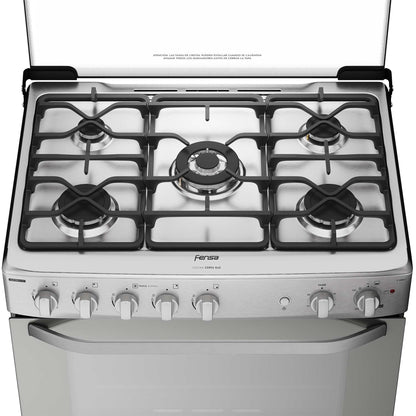 Cocina a Gas 5 Platos VaporBake Triple Llama F 5500 T Fensa4#Acero