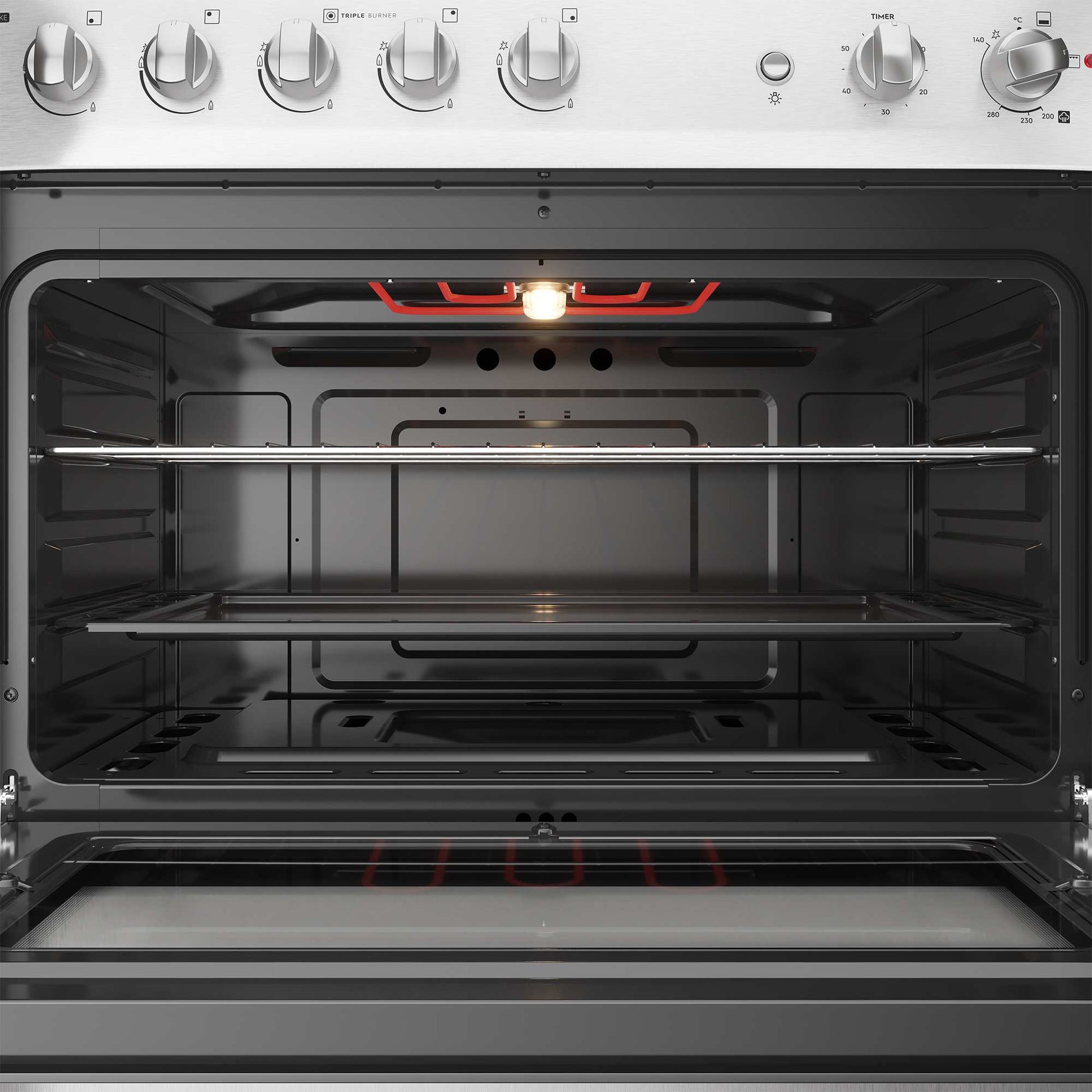 Cocina a Gas 5 Platos VaporBake Triple Llama F 5500 T Fensa10#Acero