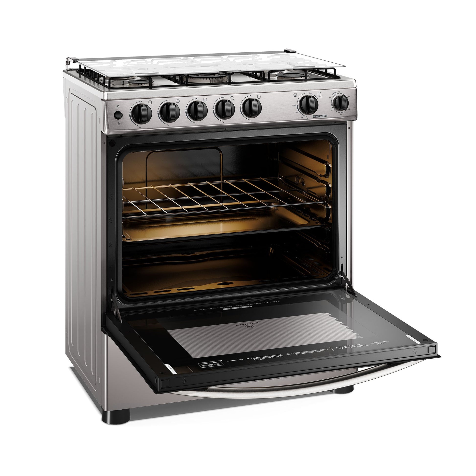 Cocina a Gas 5 Platos Horno Vapor y Triple Llama FM5SSC Mademsa-Cocinas a Gas