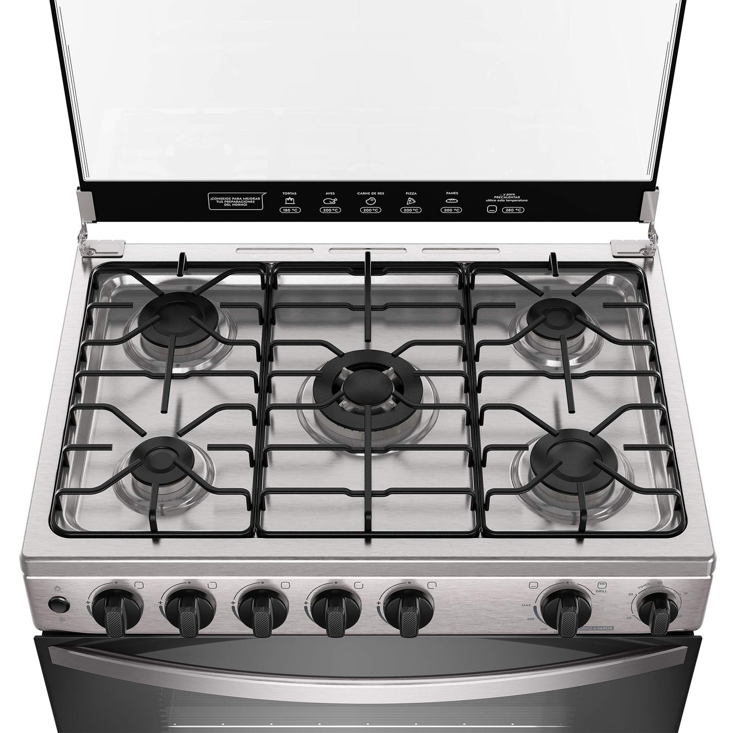 Cocina a Gas 5 Platos Horno Vapor y Triple Llama FM5SSC Mademsa-Cocinas a Gas