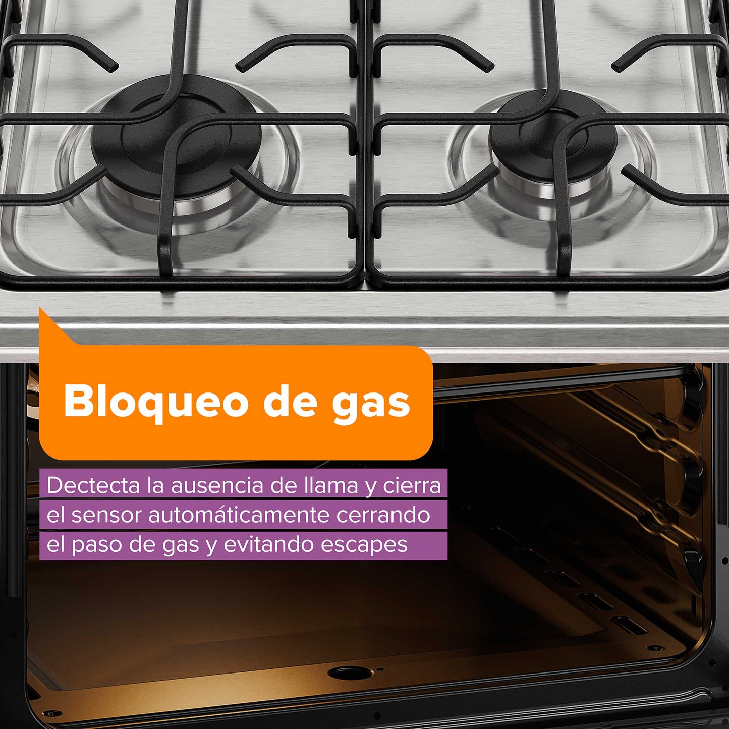 Cocina a Gas 5 Platos Horno Vapor y Triple Llama FM5SSC Mademsa-Cocinas a Gas