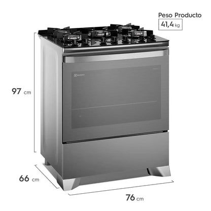 Cocina a Gas 5 Platos Parrillas Hierro Fundido F5EPG-Cocinas a Gas