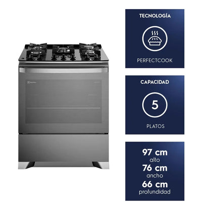Cocina a Gas 5 Platos Parrillas Hierro Fundido F5EPG-Cocinas a Gas